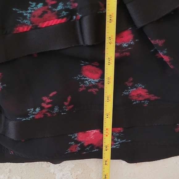 NWT Sam Edelman Russian Romance Dress Size L Whimsigoth Dark Floral Mini Ruffle - Picture 12 of 14